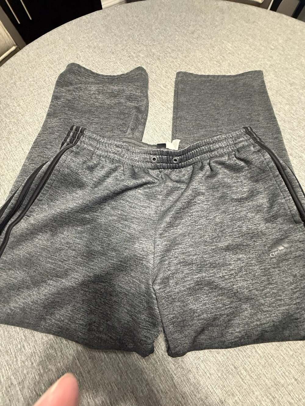 Adidas Men's Gray Space-Dye French Terry Athletic Pants Joggers Size L
